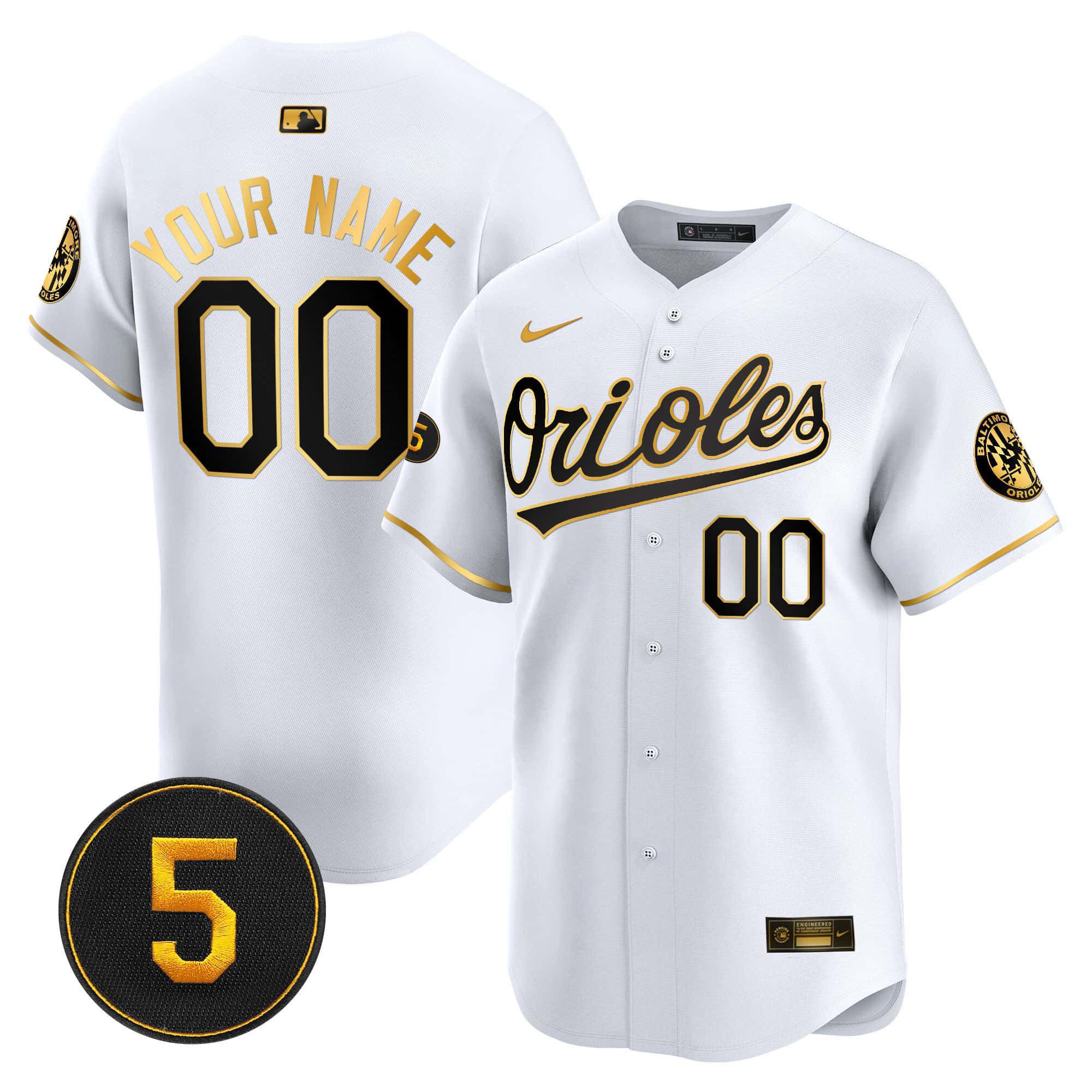 Men Baltimore Orioles White 2024 Nike Robinson Patch Vapor Premier Limited Custom MLB Jersey